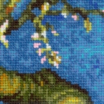 Riolis 1698  kit point de croix compté  Fleur damandier daprès le tableau de V. van Gogh  3