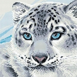 Riolis AM0040  broderie diamant  léopard des neige  1