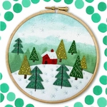 Bothy Threads EFE2  Broderie au feutre  Cottage dans les bois  1