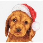 Thea Gouverneur 730  kit point croix  Christmas Puppy  1