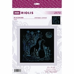 Riolis 2173  kit Blackwork  Chat clair de lune  1