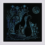 Riolis 2173  kit Blackwork  Chat clair de lune
