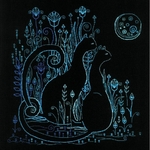 Riolis 2173  kit Blackwork  Chat clair de lune  2