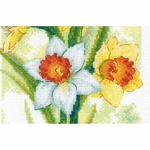 Riolis 2189  kit point croix  Lueur printanière Jonquilles  3
