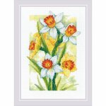 Riolis 2189  kit point croix  Lueur printanière Jonquilles