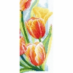 Riolis 2191  kit point croix  Lueur printanière Tulipes  4