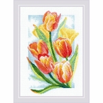 Riolis 2191  kit point croix  Lueur printanière Tulipes