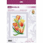 Riolis 2191  kit point croix  Lueur printanière Tulipes  1