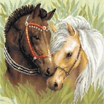 Riolis AM0039  Broderie Diamant  couple de chevaux  1