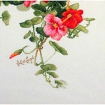 LanSvit  A003  kit point de croix compté  Fleurs de capucines  2