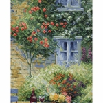 Luca-S  BU5055  kit point croix  Jardin romantique  4