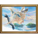 Aine  A1002  kit point croix compté Mére nature Sky  1
