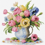Luca-S B7034  kit point croix  Bouquet de tulipes