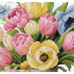 Luca-S B7034  kit point croix  Bouquet de tulipes  3