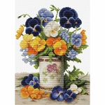 Luca-S B7035  kit point croix compté  Bouquet de Pensées