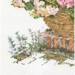 Thea Gouverneur 2047  kit point croix compté  Hortensia rose  6