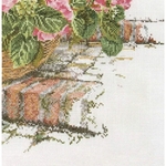 Thea Gouverneur 2047  kit point croix compté  Hortensia rose  5
