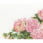 Thea Gouverneur 2047  kit point croix compté  Hortensia rose  3