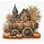 Ava P078  kit de point crox compté  Wagon d'automne