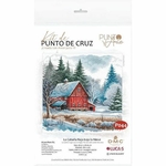 Ava P044  kit de point croix compté  La cabane rouge  2
