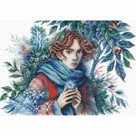 Ava P063  kit de point croix compté  visage en hiver