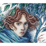 Ava P063  kit de point croix compté  visage en hiver  1