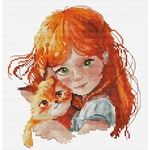 Hobby Jobby HJ002  kit point de croix  Fille et chat