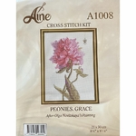 Aine A1008  kit point de croix  Pivoines  2