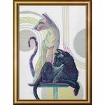 Aine A1011  kit point de croix  chats mystiques  1
