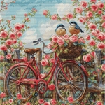 Luca-S BU5061  kit point de croix  Bicyclette aux roses