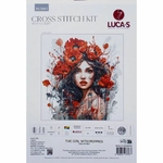 Luca-S BU5063  kit point de croix  La fille aux coquelicots  4