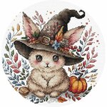Ava P075  kit de point croix compté  Lapin magique en automne  6