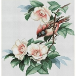 Luca-S B299  kit point de croix  Oiseau dans les fleurs