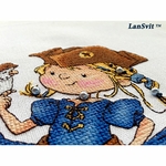LanSvit D037  kit point de croix compté  Pirate et perroquet  2