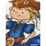 LanSvit D037  kit point de croix compté  Pirate et perroquet  5