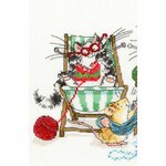 Bothy Threads  XMS4  kit point de croix  tricot de chat  Kitty Knit  3