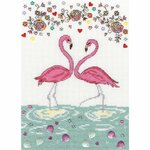 Bothy Threads  XKA9  kit point de croix  Love Flamingo