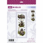 Riolis 2223  kit point de croix  Trois ratons laveurs  2