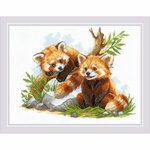 Riolis 2257  kit point de croix  Bébés pandas roux  2