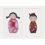 Thea Gouverneur 547  kit point de croix compté  Kokeshi Dolls