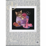 Thea Gouverneur 736-05  kit point croix  Sewing basket Kitten  1