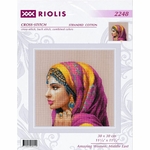 Riolis 2248  kit point croix  Femme Indienne  3