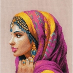Riolis 2248  kit point croix  Femme Indienne