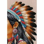 Riolis 2255  kit point croix  Femme Indienne  4