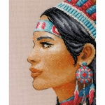 Riolis 2255  kit point croix  Femme Indienne  3
