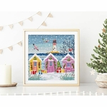 Letistitch 9915  kit point croix  chalets de mer enneigés  1