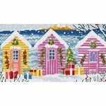 Letistitch 9915  kit point croix  chalets de mer enneigés  4
