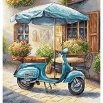 Ava P168  kit poinbt croix  Vespa bleu  1