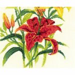 Riolis 1782  kit point croix  Bouquet de Lys  2