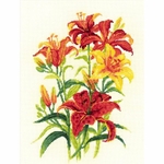 Riolis 1782  kit point croix  Bouquet de Lys